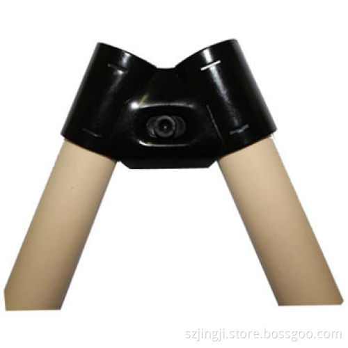 Angled Cross Structure Electrophoresis Black Metal Pipe Rack Joints with M6*25 Bolt and Nut